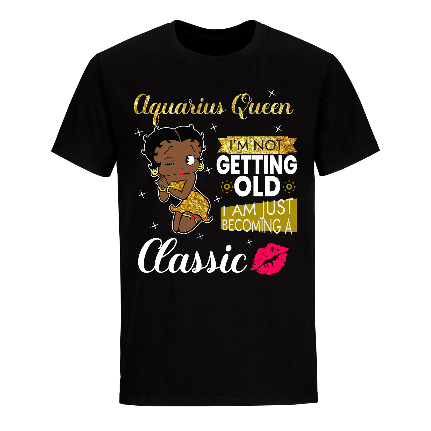 AQUARIUS BATTY BOOP FIFTEEN GOLDEN UNISEX SHIRT