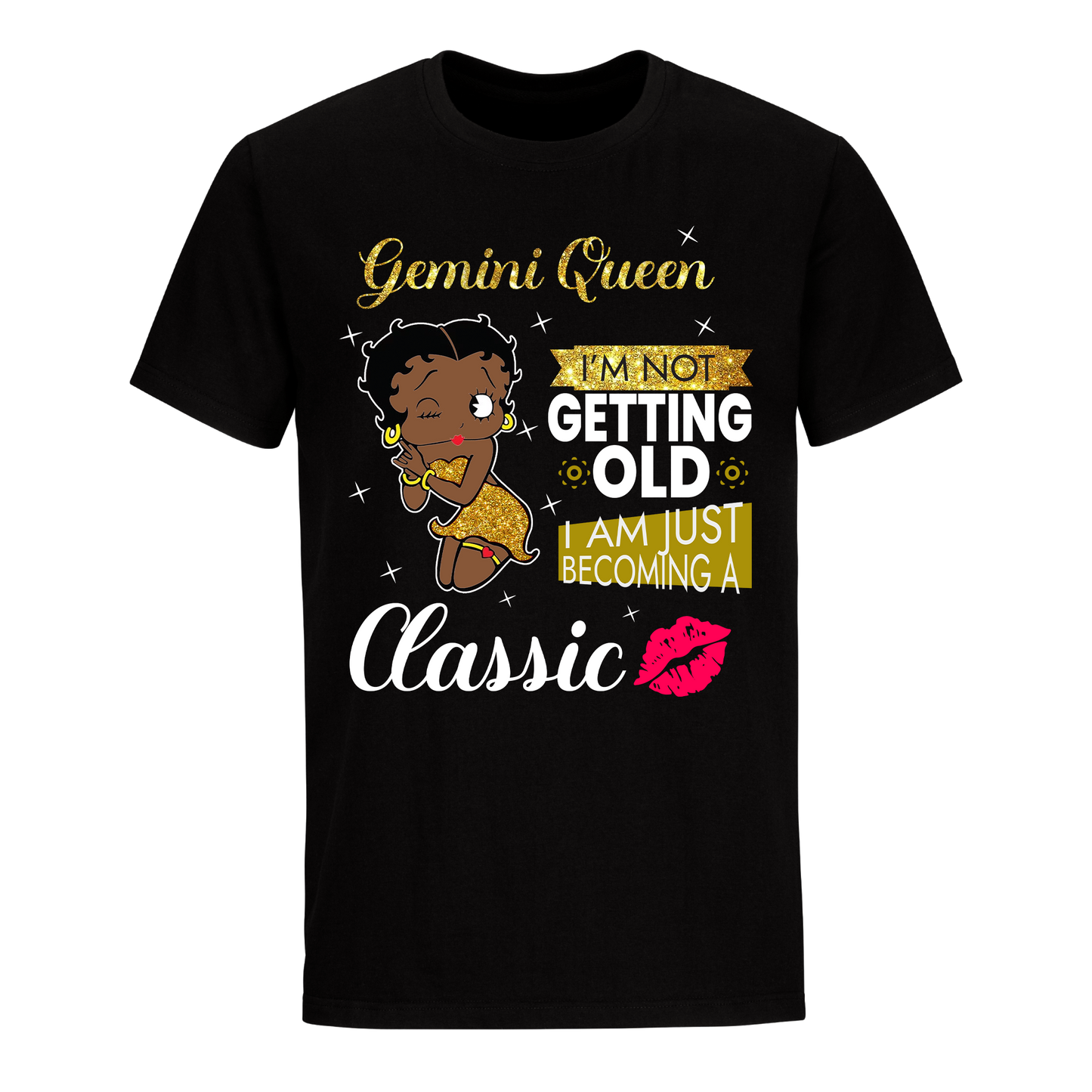 GEMINI BATTY BOOP FIFTEEN GOLDEN UNISEX SHIRT