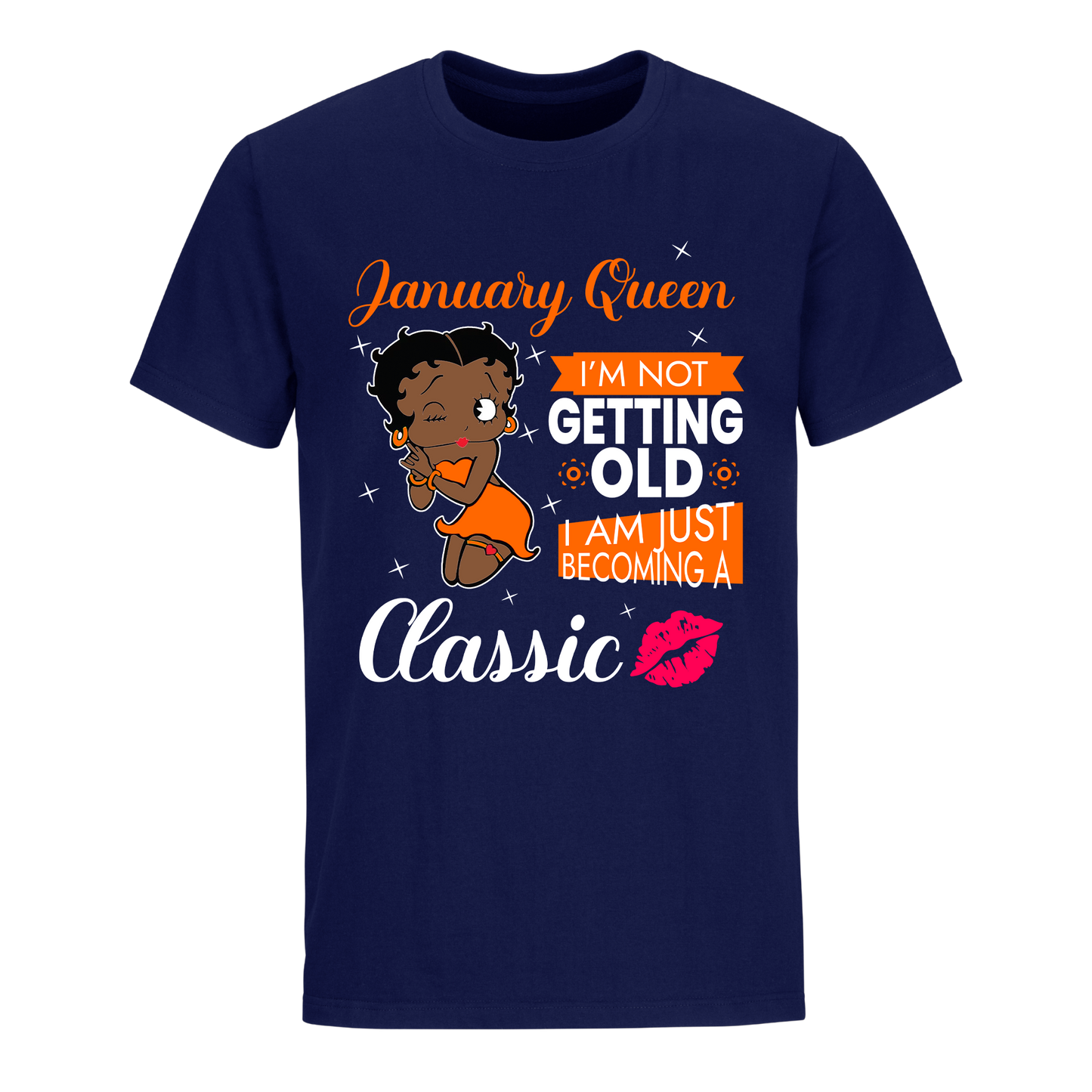 JANUARY BATTY BOOP FIFTEEN ORANGE UNISEX SHIRT