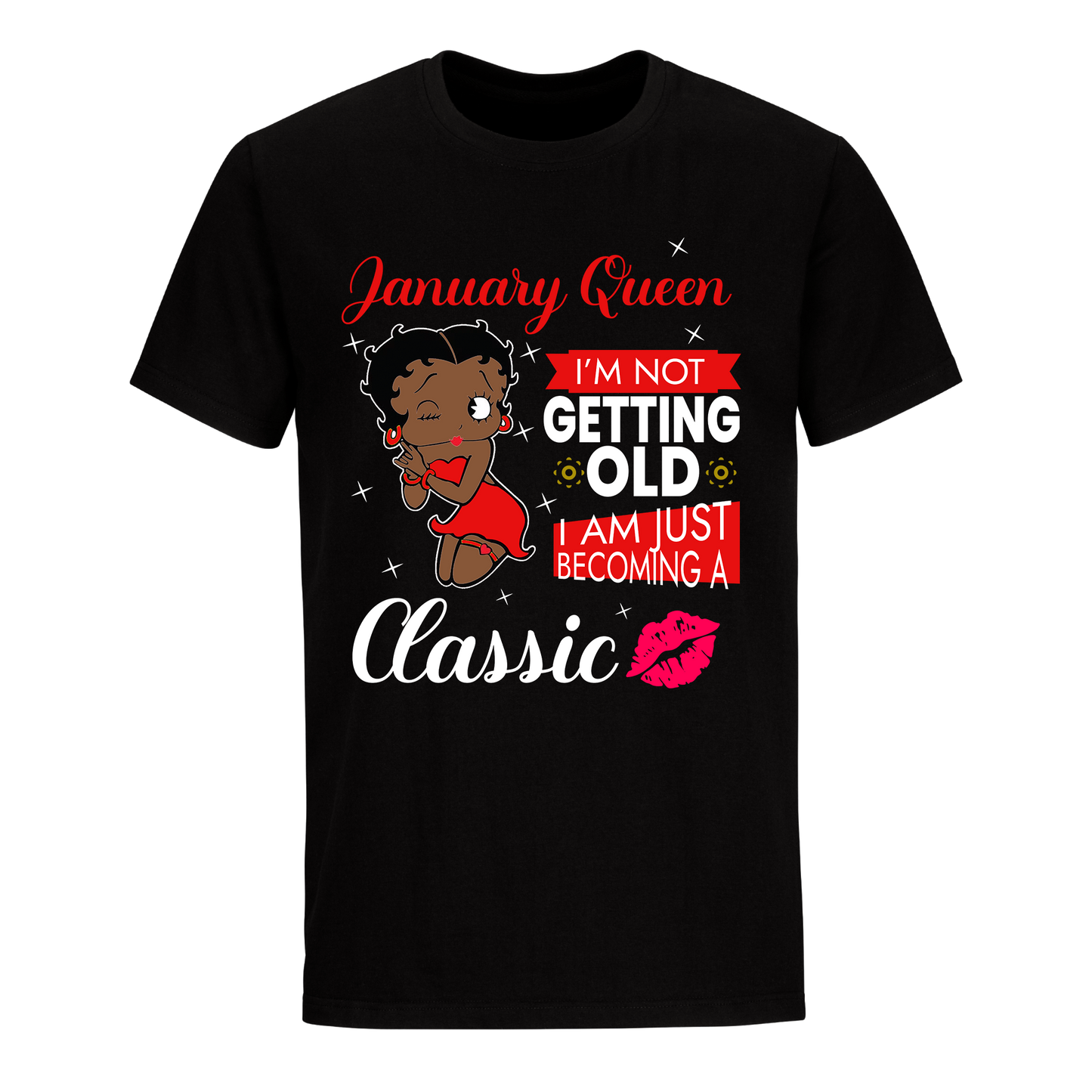 JANUARY BATTY BOOP FIFTEEN RED UNISEX SHIRT