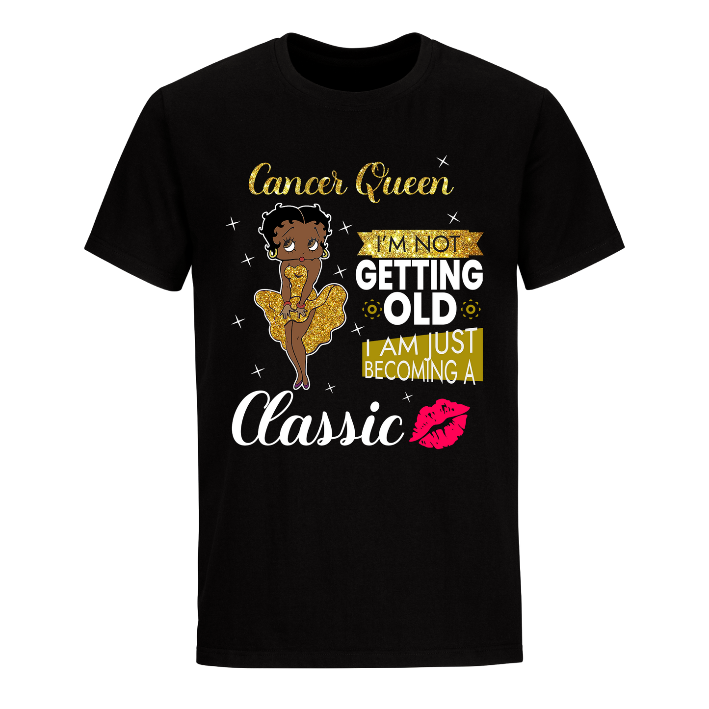 CANCER BATTY BOOP SIXTEEN GOLDEN UNISEX SHIRT