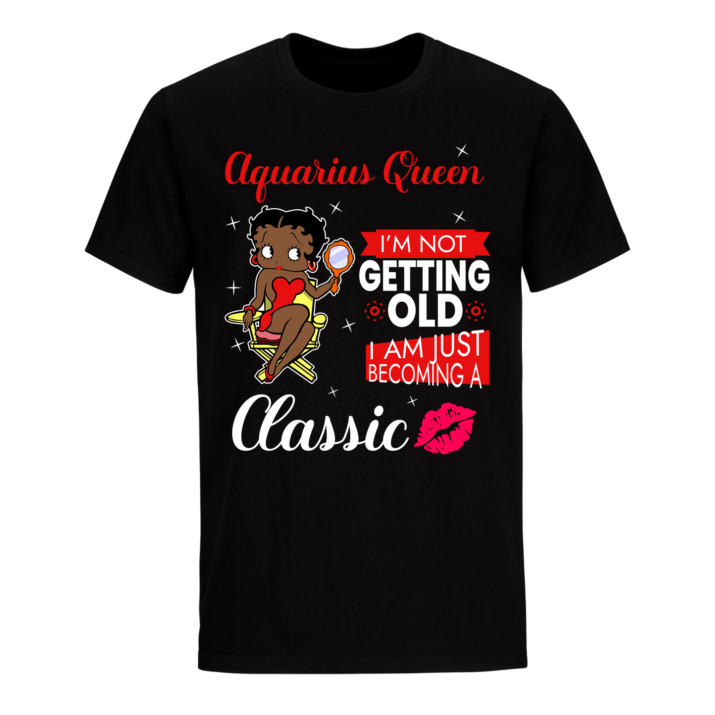 AQUARIUS BATTY BOOP TWO RED UNISEX SHIRT