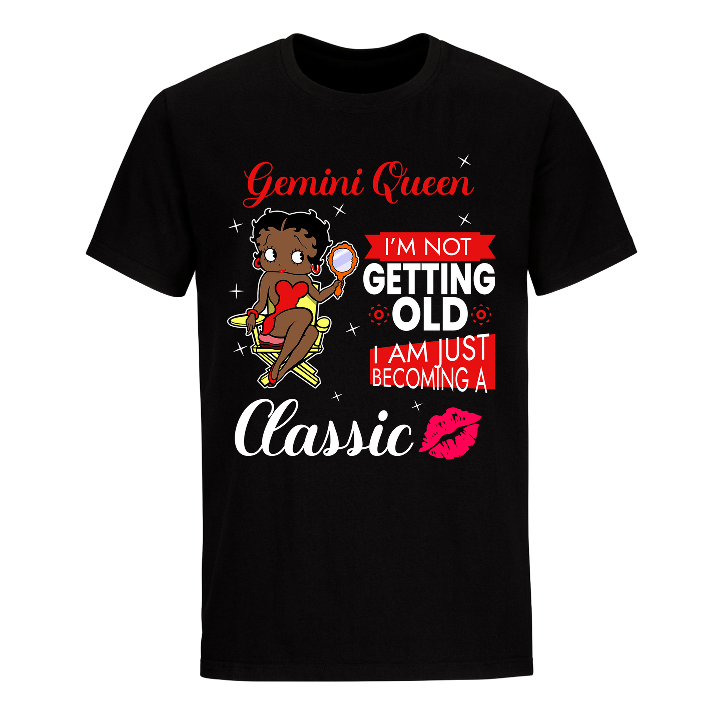 GEMINI BATTY BOOP TWO RED UNISEX SHIRT