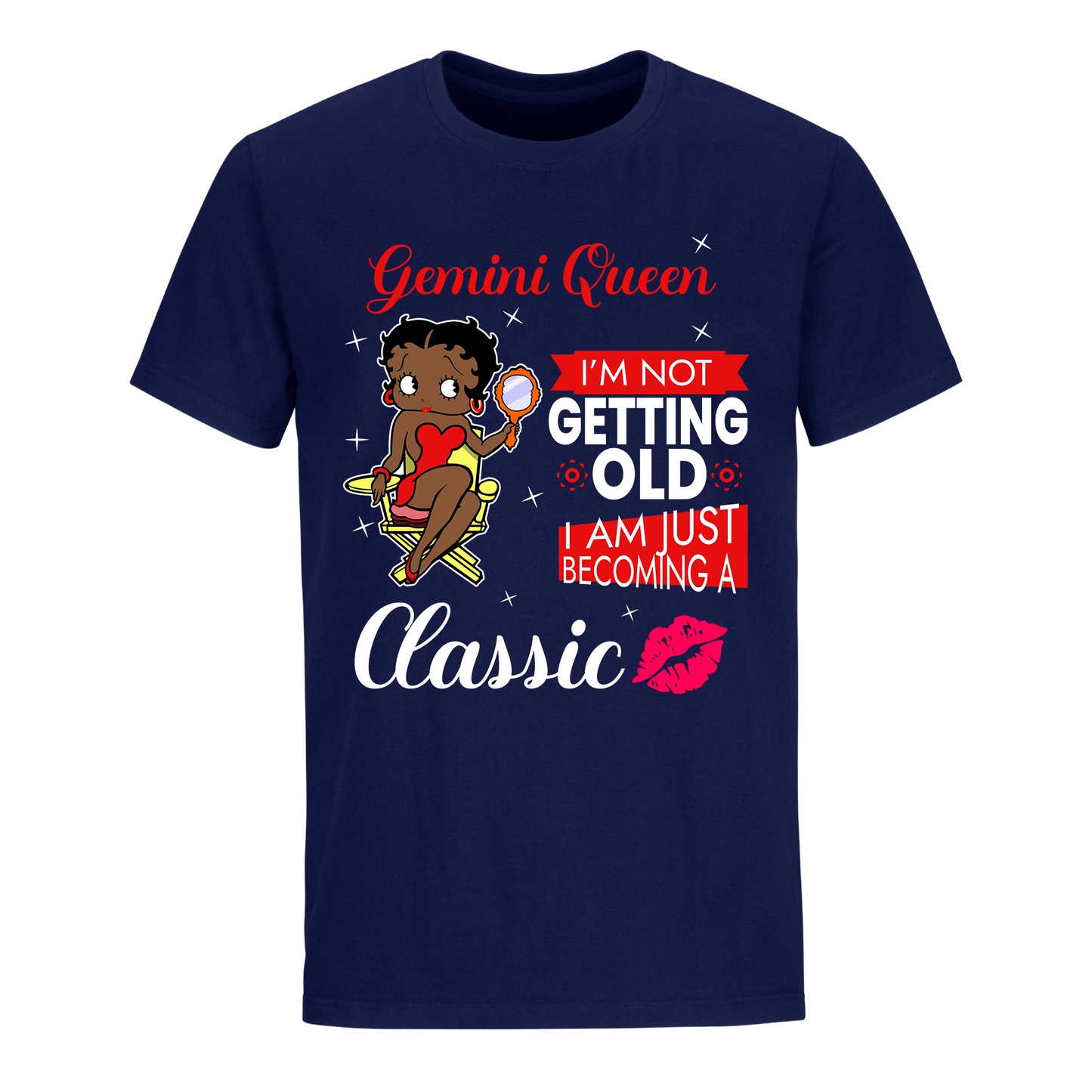 GEMINI BATTY BOOP TWO RED UNISEX SHIRT