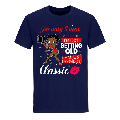 CLASSIC QUEEN JANUARY RED UNISEX SHIRT