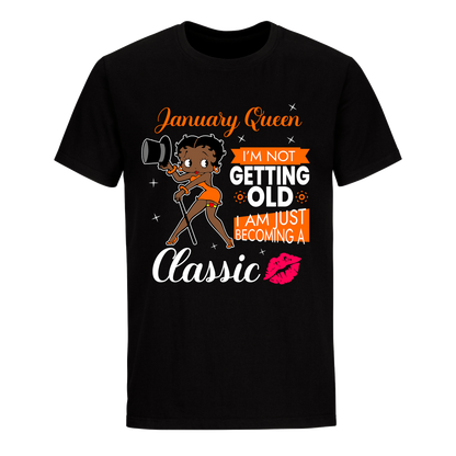 JANUARY BATTY BOOP THREE ORANGE UNISEX SHIRT