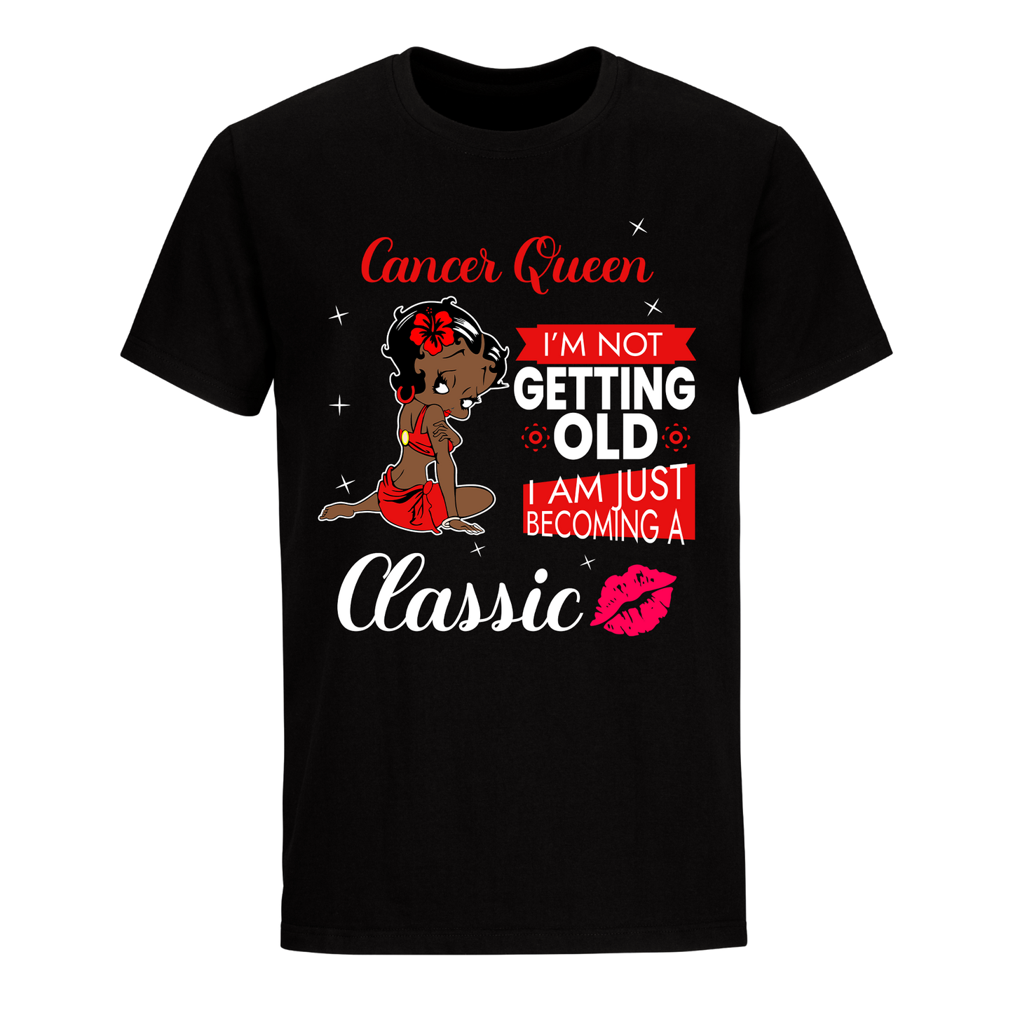 CANCER BATTY BOOP FOUR RED UNISEX SHIRT