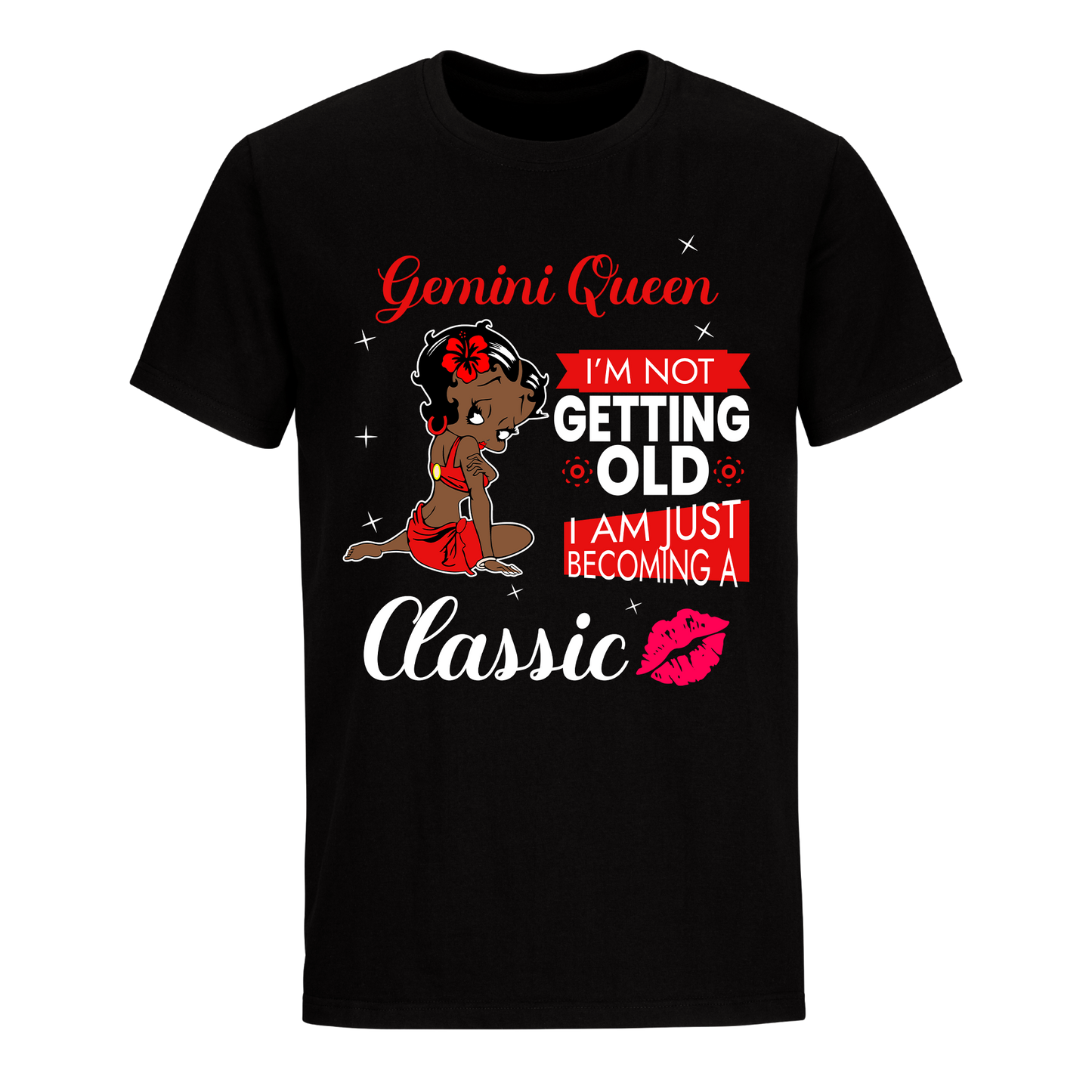 GEMINI BATTY BOOP FOUR RED UNISEX SHIRT