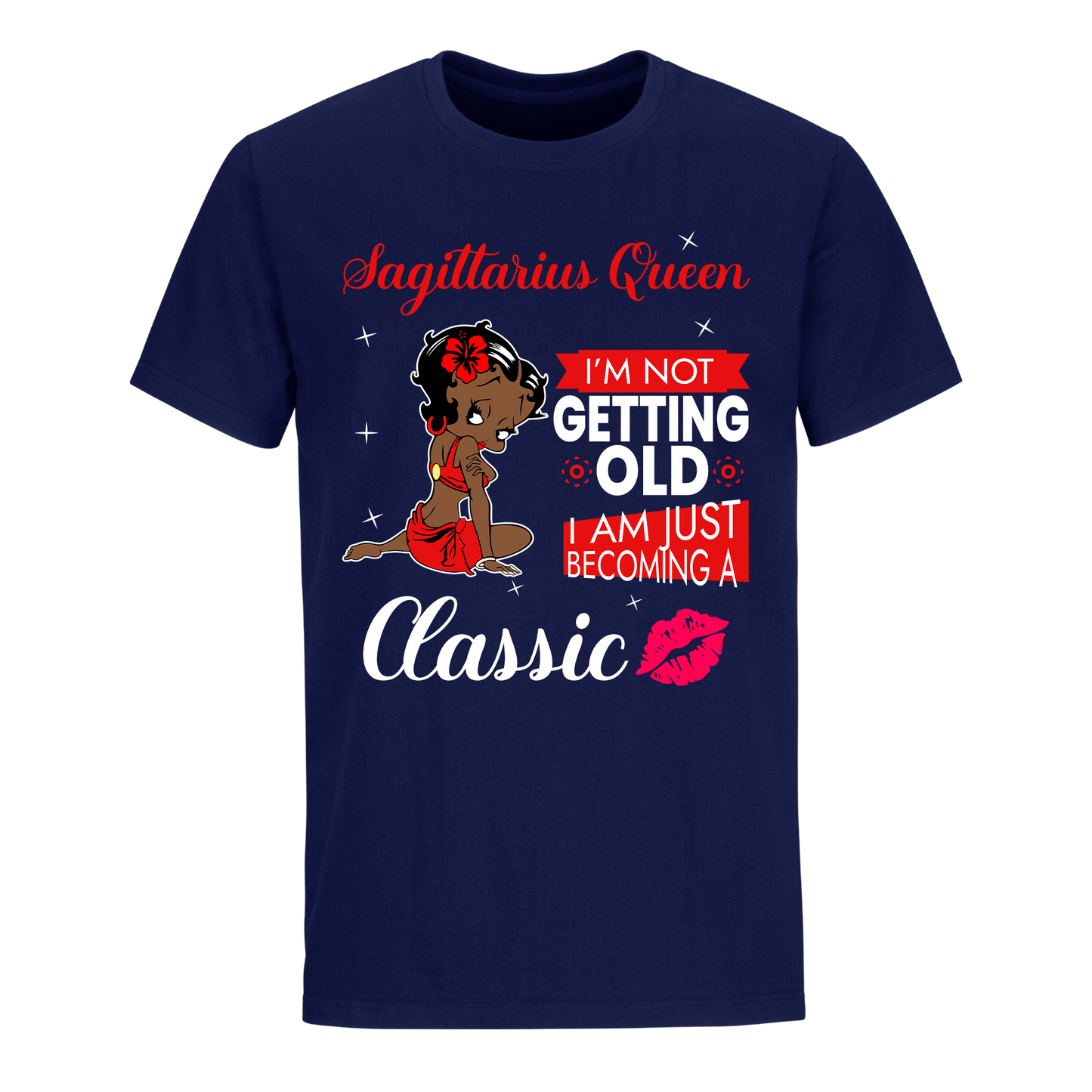 SAGITTARIUS BATTY BOOP FOUR RED UNISEX SHIRT