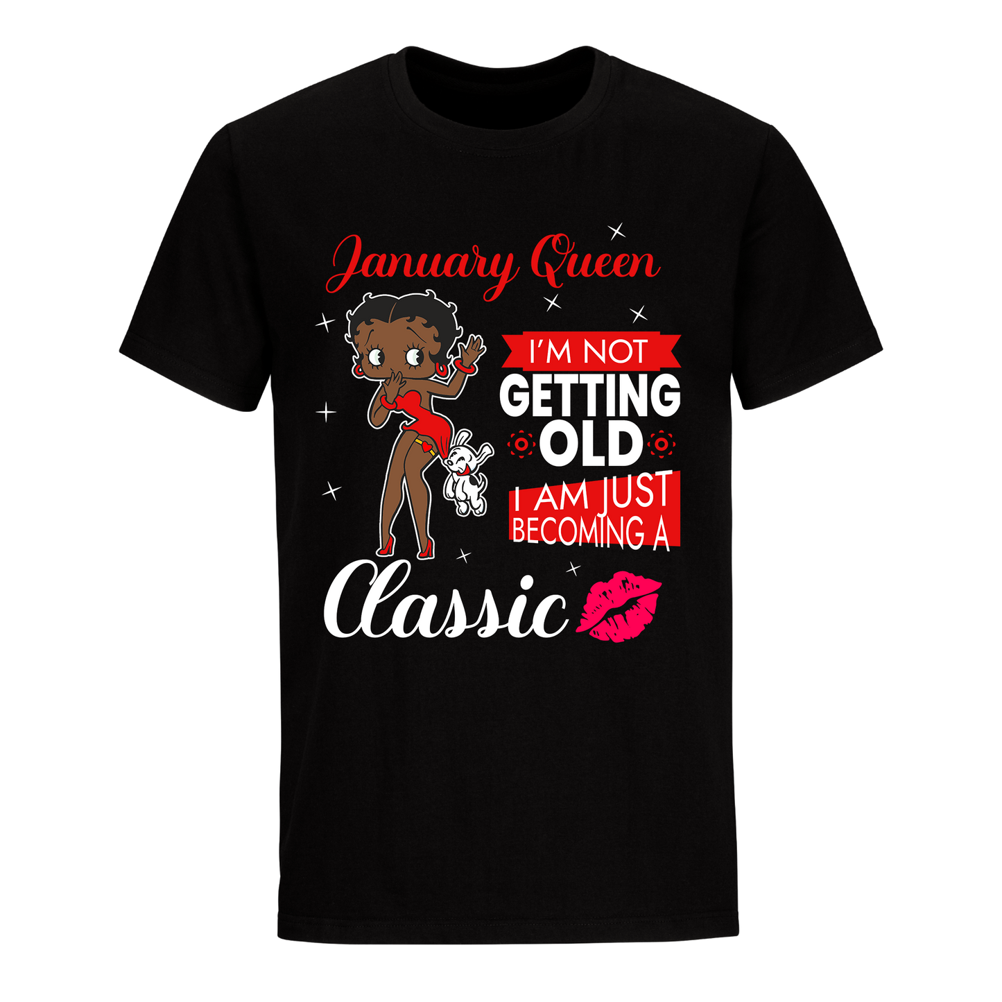 JANUARY BATTY BOOP FIVE RED UNISEX SHIRT