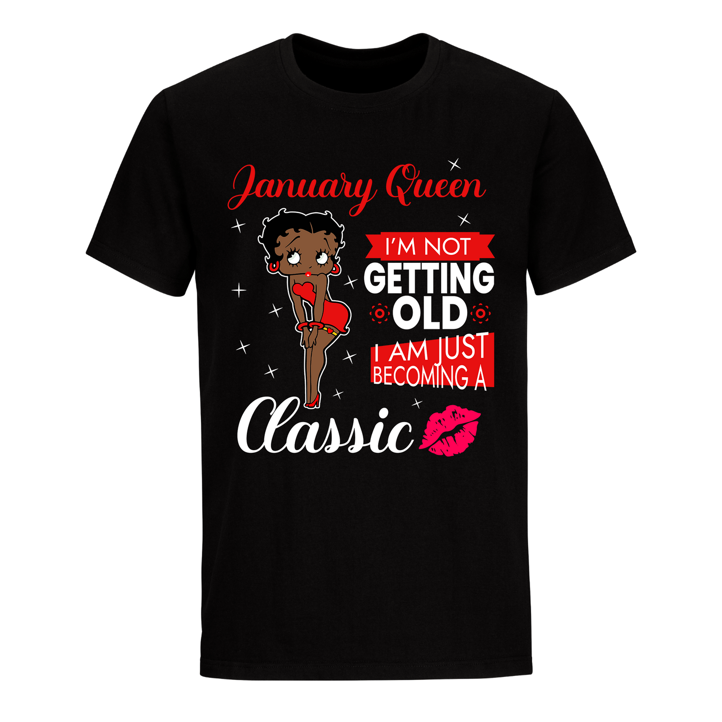 JANUARY BATTY BOOP SIX RED UNISEX SHIRT