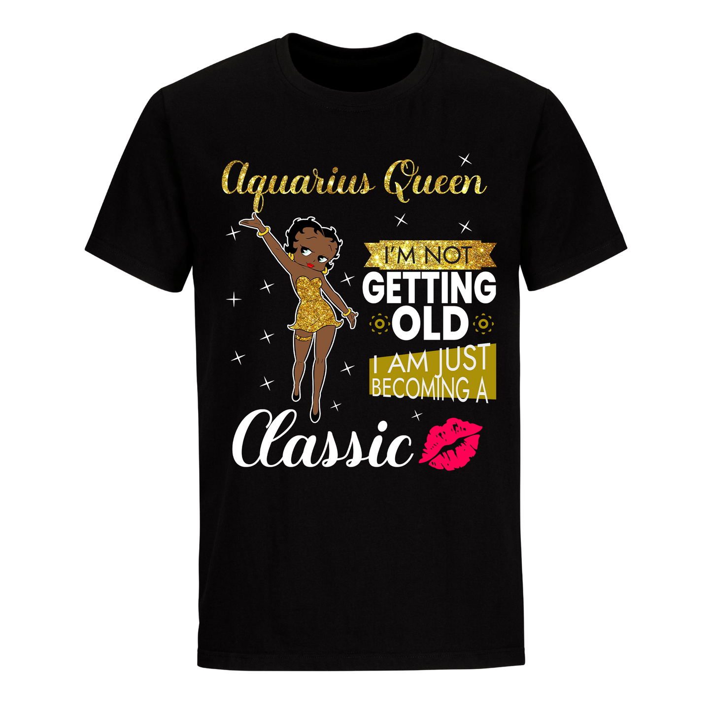 AQUARIUS BATTY BOOP SEVEN GOLDEN UNISEX SHIRT