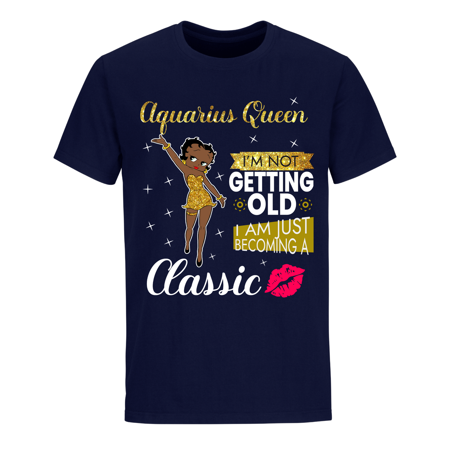 AQUARIUS BATTY BOOP SEVEN GOLDEN UNISEX SHIRT