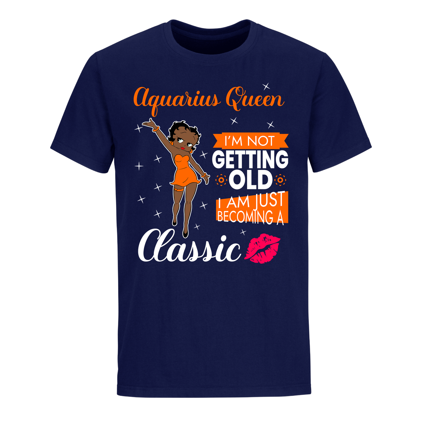 AQUARIUS BATTY BOOP SEVEN ORANGE UNISEX SHIRT