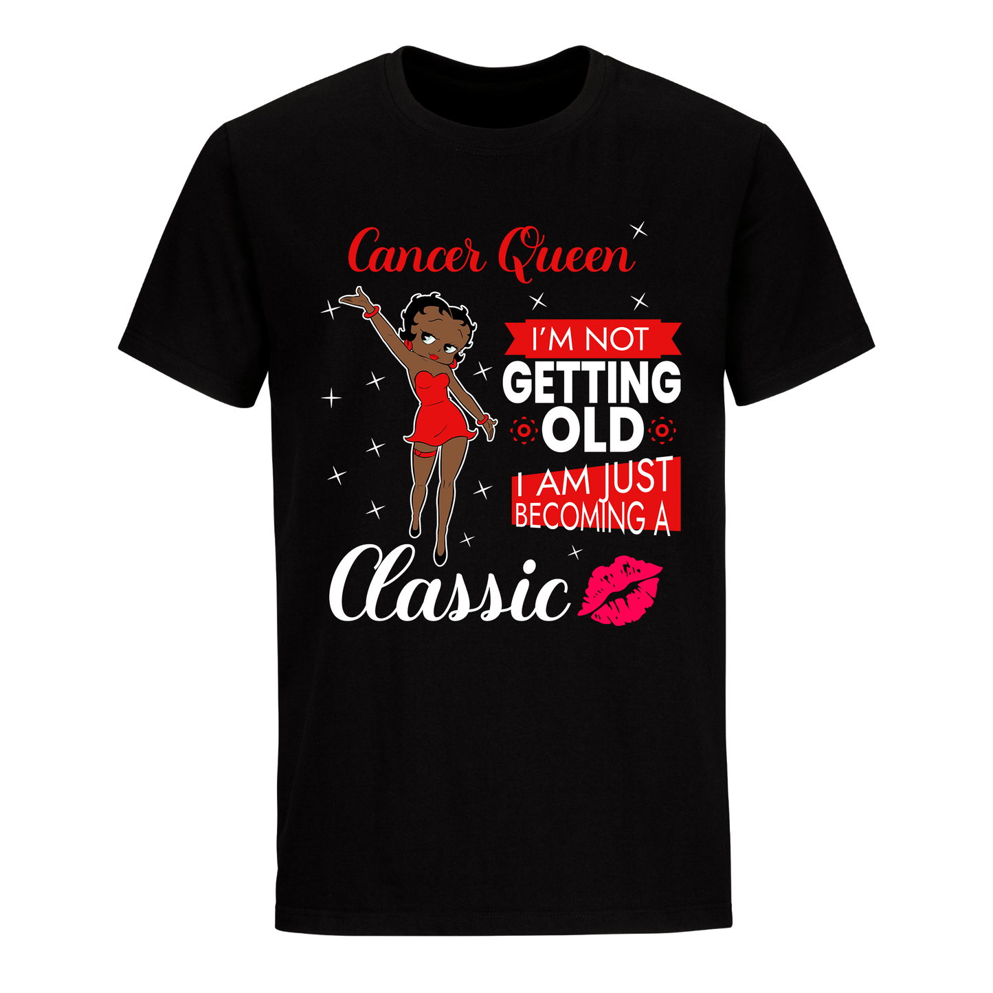 CANCER BATTY BOOP SEVEN RED UNISEX SHIRT