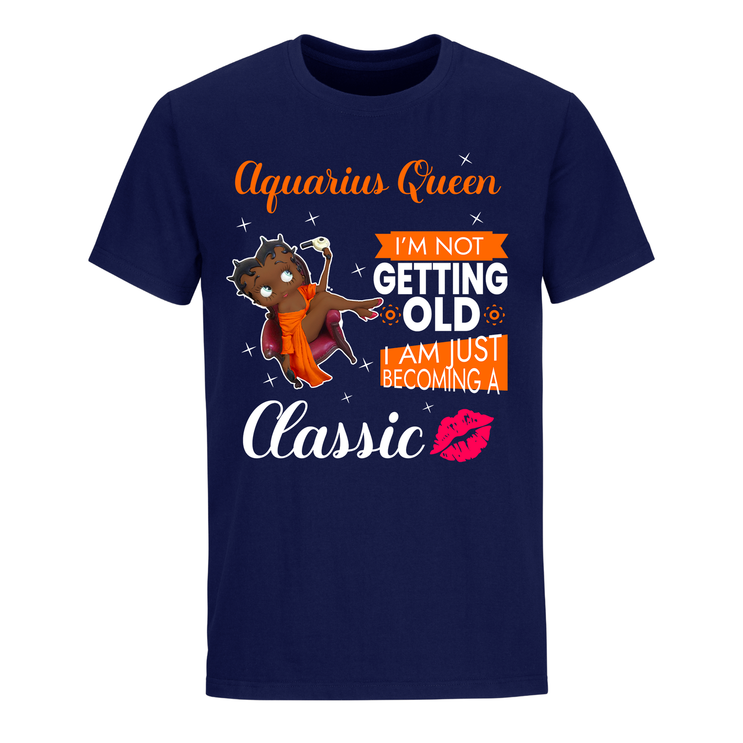 AQUARIUS BATTY BOOP EIGHT ORANGE UNISEX SHIRT