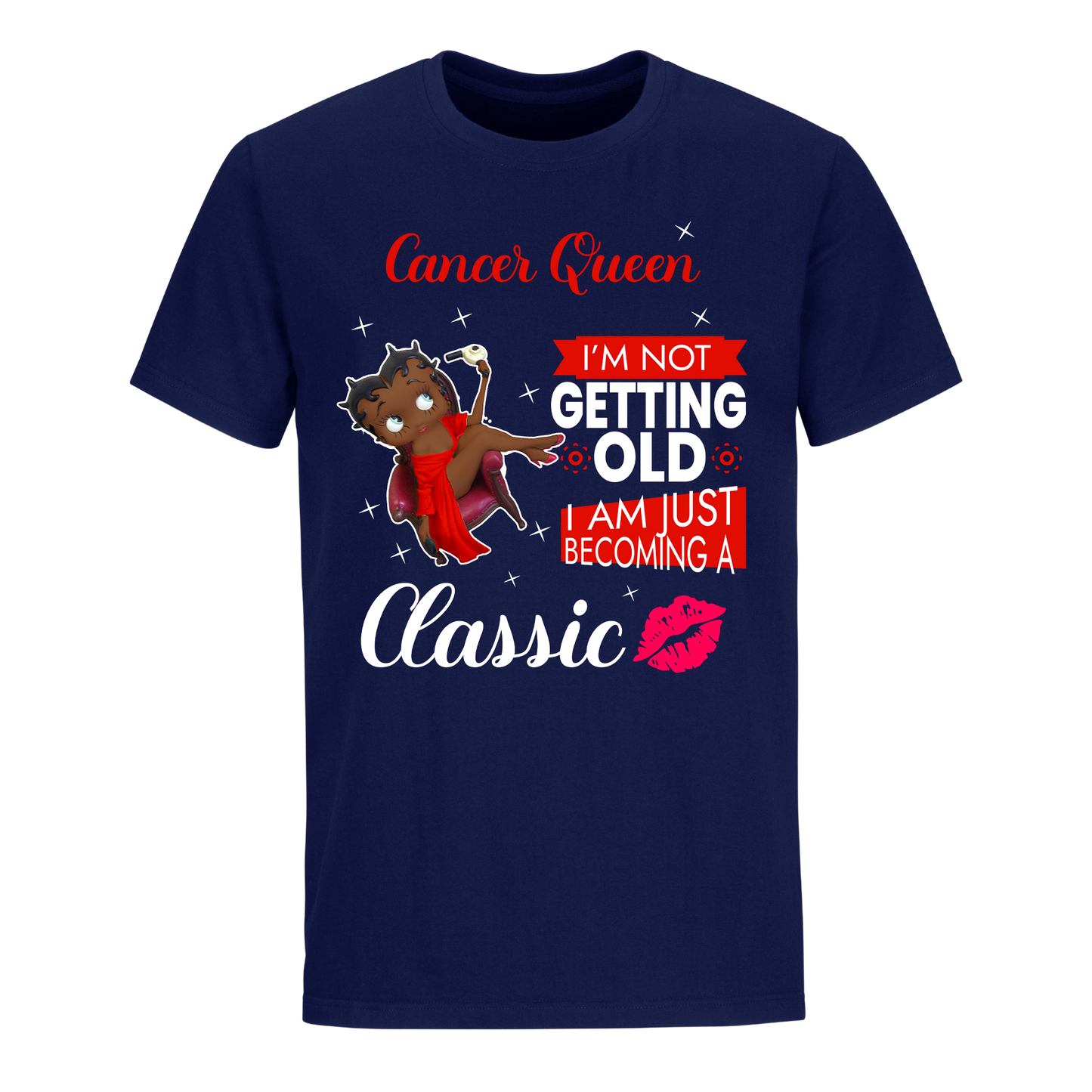 CANCER BATTY BOOP EIGHT RED UNISEX SHIRT