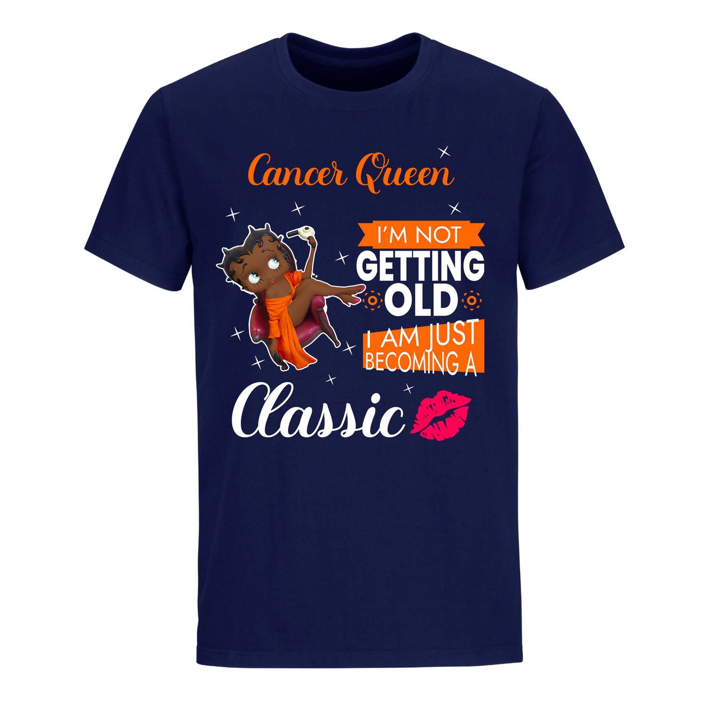 CANCER BATTY BOOP EIGHT ORANGE UNISEX SHIRT