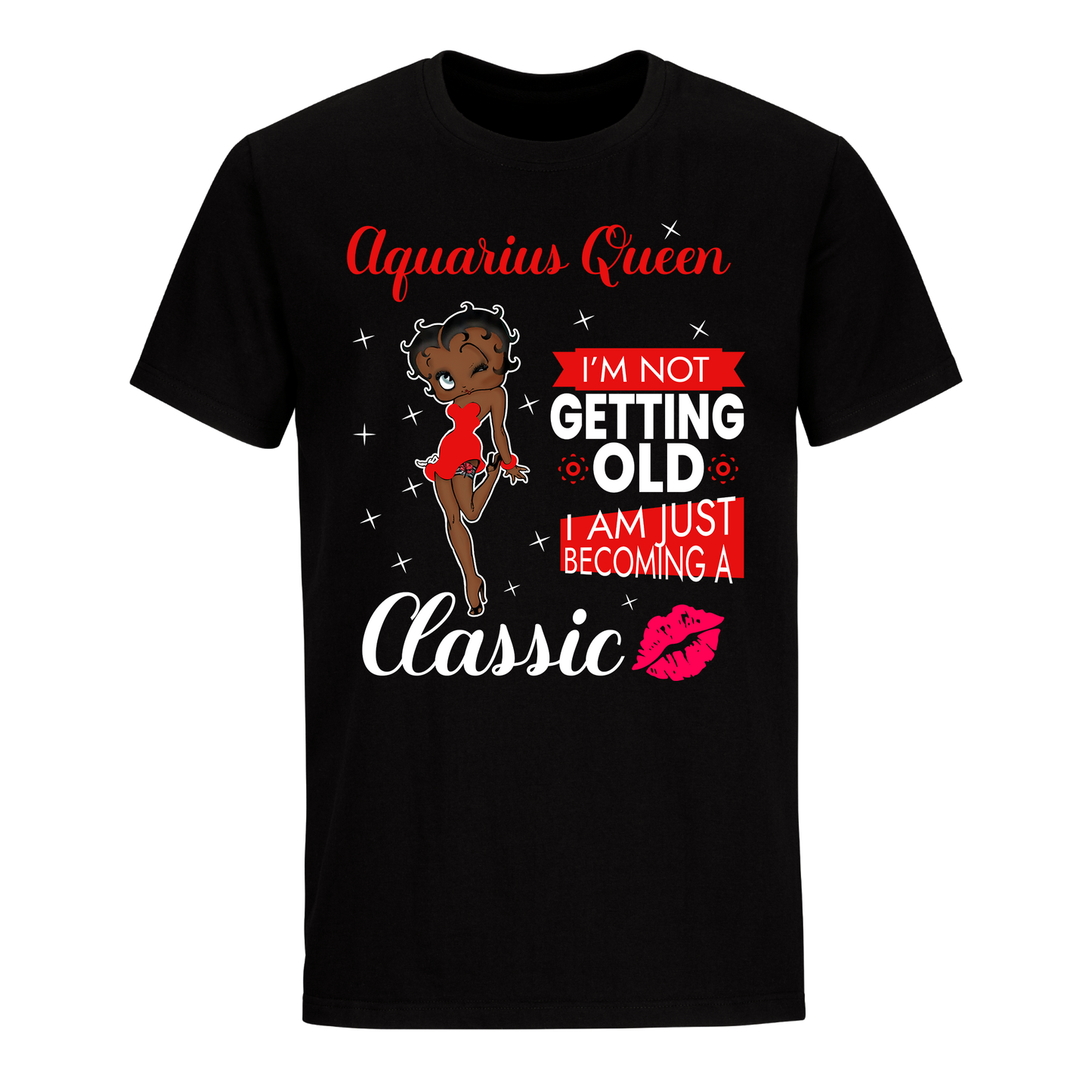 AQUARIUS BATTY BOOP NINE RED UNISEX SHIRT