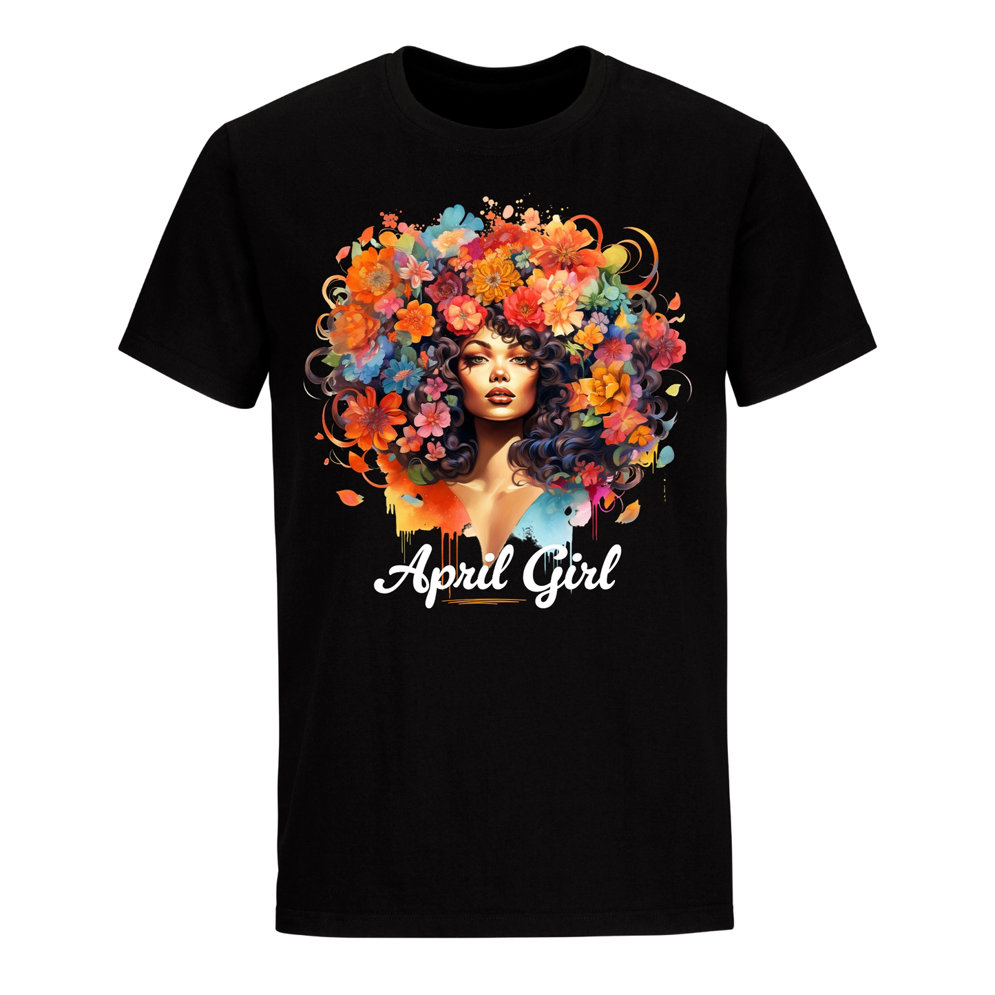 FLORAL HAIR GIRL APRIL UNISEX SHIRT