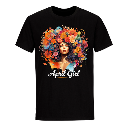 FLORAL HAIR GIRL APRIL UNISEX SHIRT