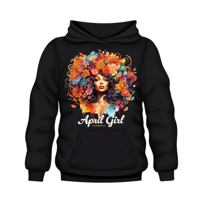 Floral Hair Girl April Hooded Unisex Sweatshirt