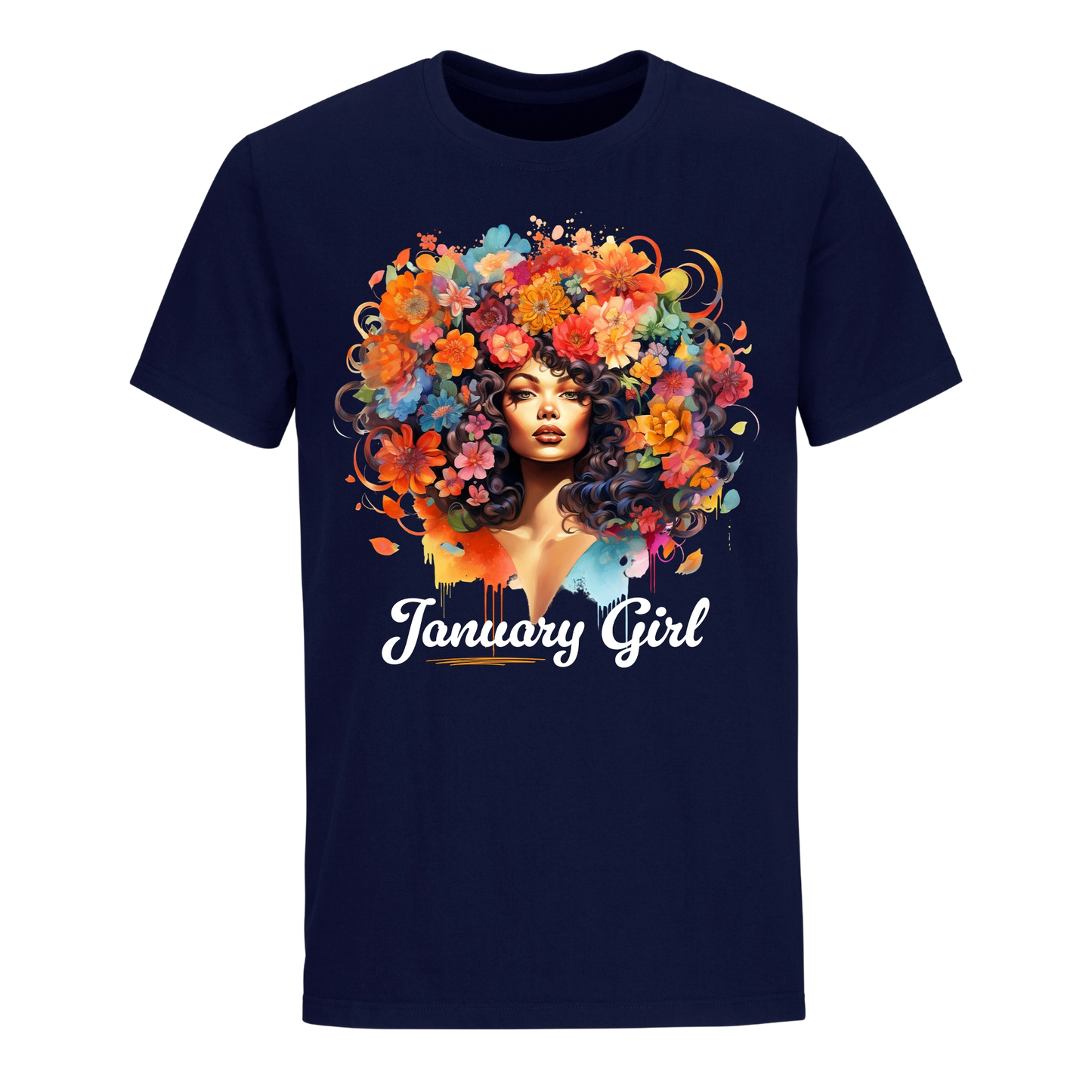 FLORAL HAIR GIRL JANUARY UNISEX SHIRT