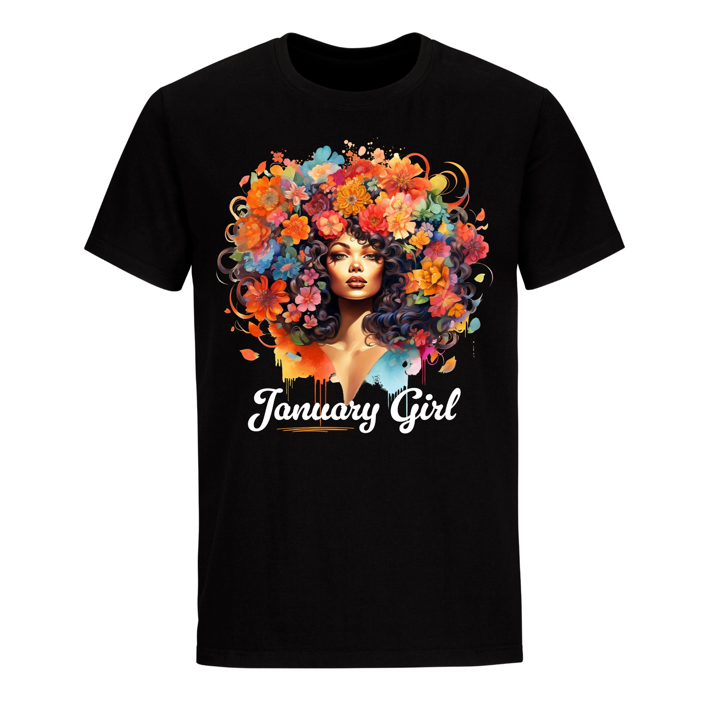 FLORAL HAIR GIRL JANUARY UNISEX SHIRT