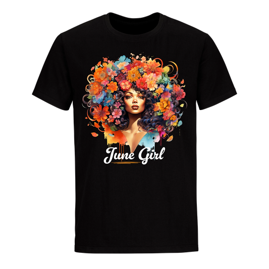 FLORAL HAIR GIRL JUNE UNISEX SHIRT