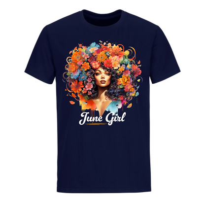 FLORAL HAIR GIRL JUNE UNISEX SHIRT