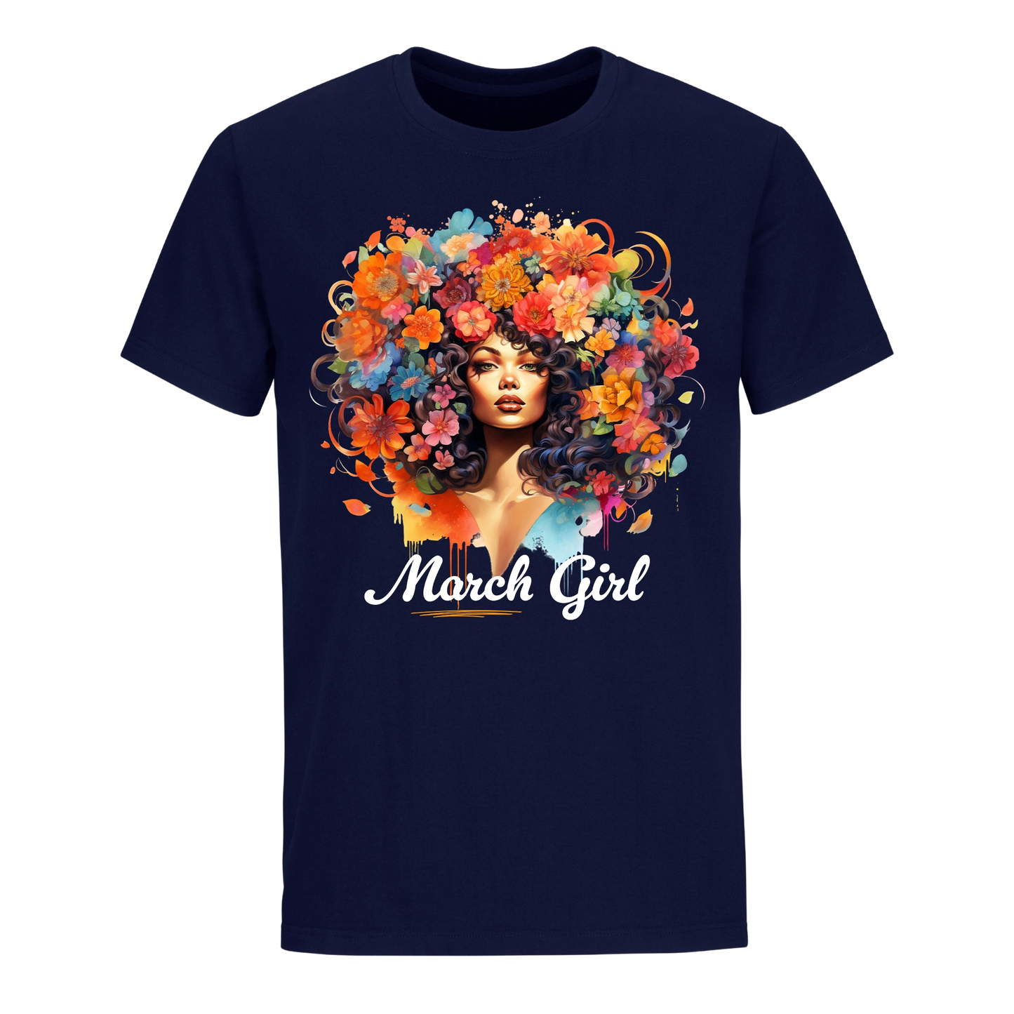 FLORAL HAIR GIRL MARCH UNISEX SHIRT