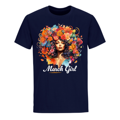 FLORAL HAIR GIRL MARCH UNISEX SHIRT