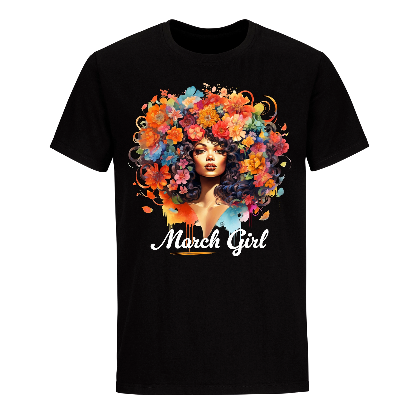 FLORAL HAIR GIRL MARCH UNISEX SHIRT