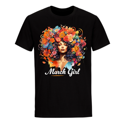 FLORAL HAIR GIRL MARCH UNISEX SHIRT