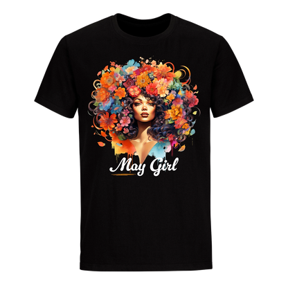 FLORAL HAIR GIRL MAY UNISEX SHIRT