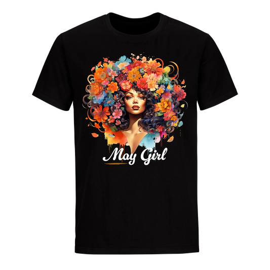 FLORAL HAIR GIRL MAY UNISEX SHIRT