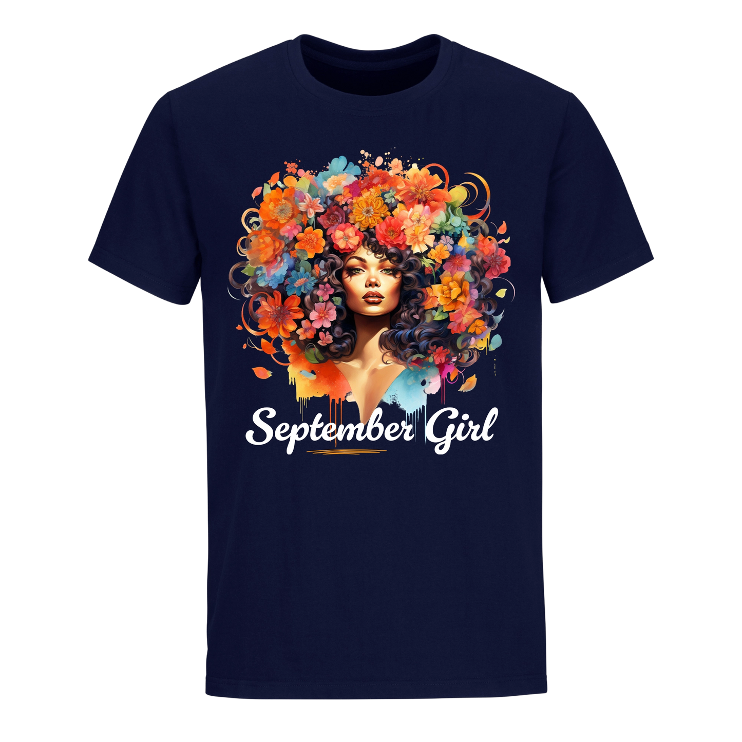 FLORAL HAIR GIRL SEPTEMBER UNISEX SHIRT