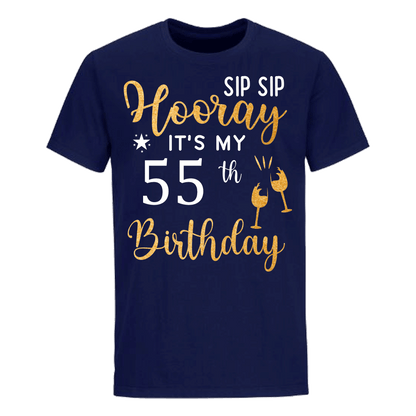 HOORAY IT'S MY 55TH BIRTHDAY SHIRT