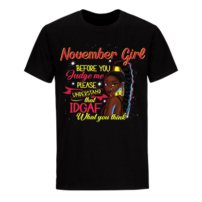 JUDGE ME NOVEMBER UNISEX SHIRT