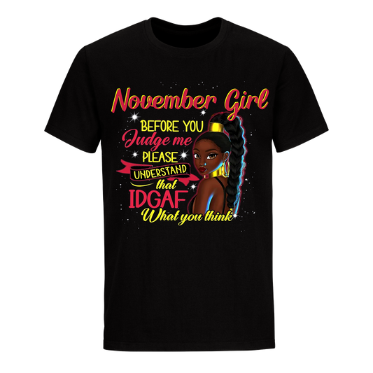 JUDGE ME NOVEMBER UNISEX SHIRT