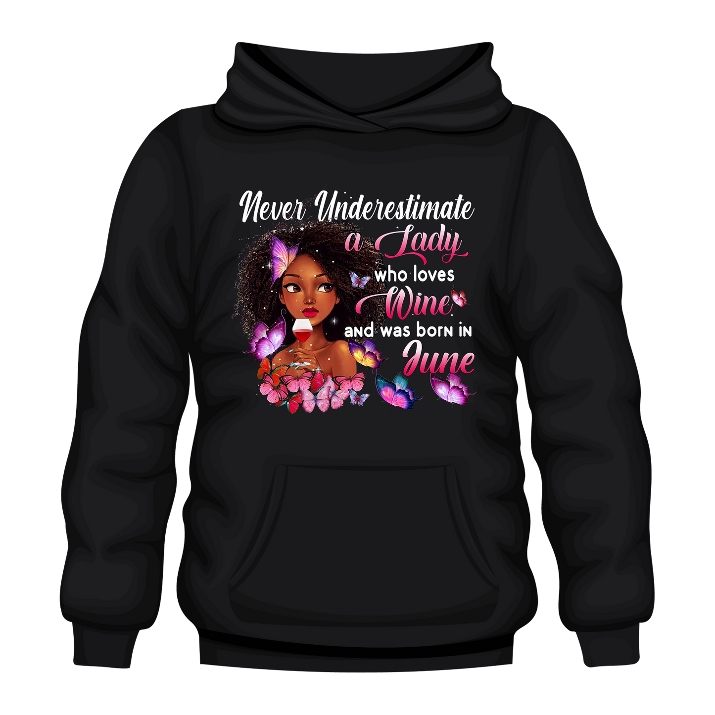Lady Wine June Hooded Unisex Sweatshirt