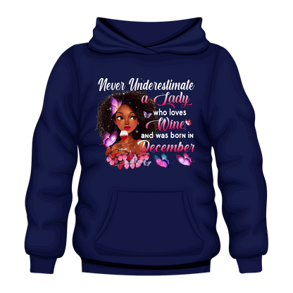 Lady Wine December Hooded Unisex Sweatshirt