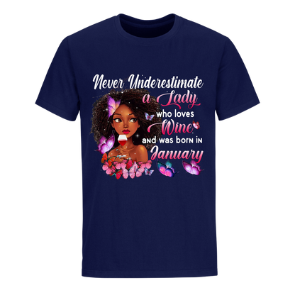 LADY WINE JANUARY UNISEX SHIRT