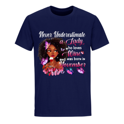 LADY WINE NOVEMBER UNISEX SHIRT