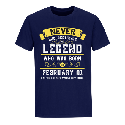 A LEGEND WHO WAS BORN ON FEBRUARY 1ST UNISEX SHIRT