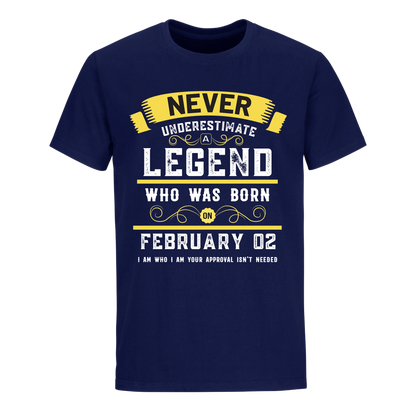 A LEGEND WHO WAS BORN ON FEBRUARY 2ND UNISEX SHIRT