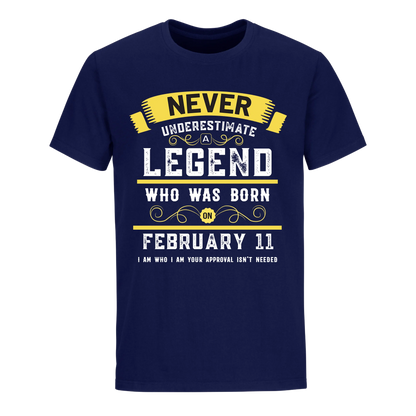 A LEGEND WHO WAS BORN ON FEBRUARY 11TH UNISEX SHIRT