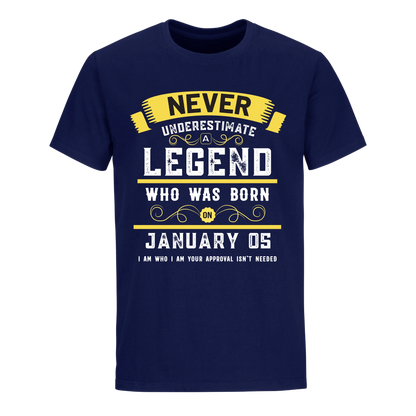 A LEGEND WHO WAS BORN ON JANUARY 5TH UNISEX SHIRT