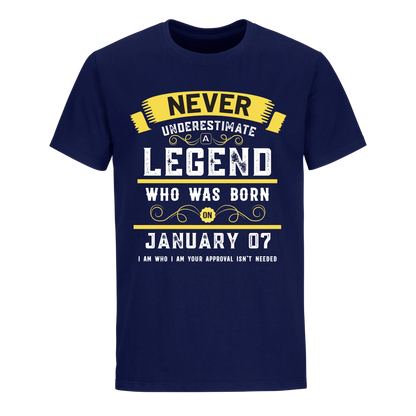 A LEGEND WHO WAS BORN ON JANUARY 7TH UNISEX SHIRT