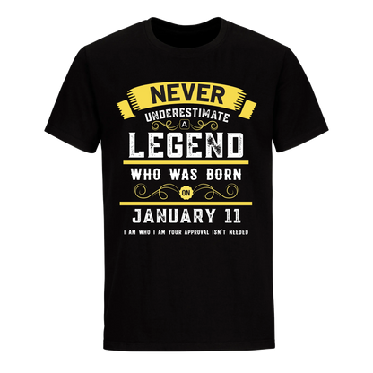 A LEGEND WHO WAS BORN ON JANUARY 11TH UNISEX SHIRT